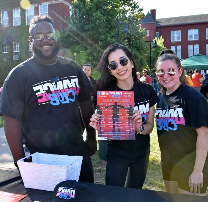 Dance club members at Rock the Block recruiting and advertising auditions